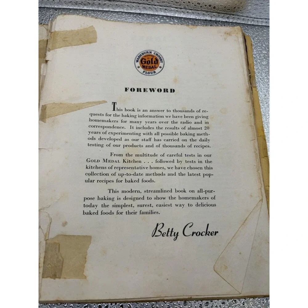 Betty Crocker Cook Book of All-Purpose Baking 1942 Gold Cover Paperback